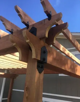 Custom redwood arbor